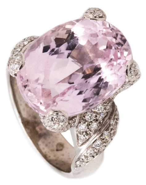 Leo Pizzo Milan 18Kt Gold Cocktail Ring With 19.49 Ctw In Diamonds And Kunzite