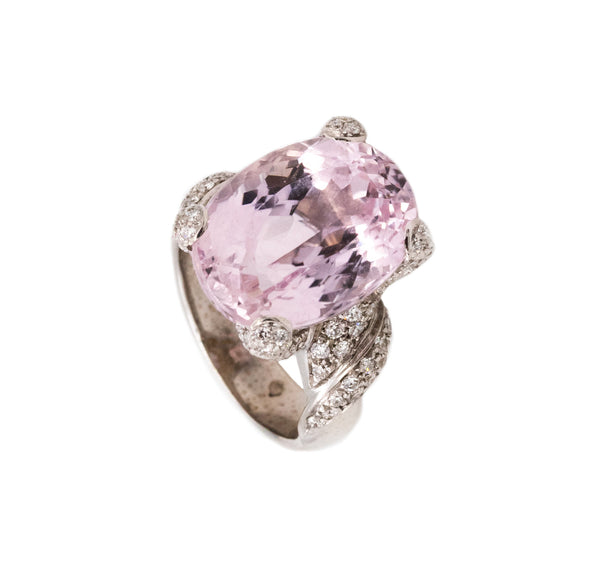 Leo Pizzo Milan 18Kt Gold Cocktail Ring With 19.49 Ctw In Diamonds And Kunzite