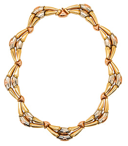 *Bvlgari Roma 1970's Rare Garland necklace in three tones of 18 kt solid gold
