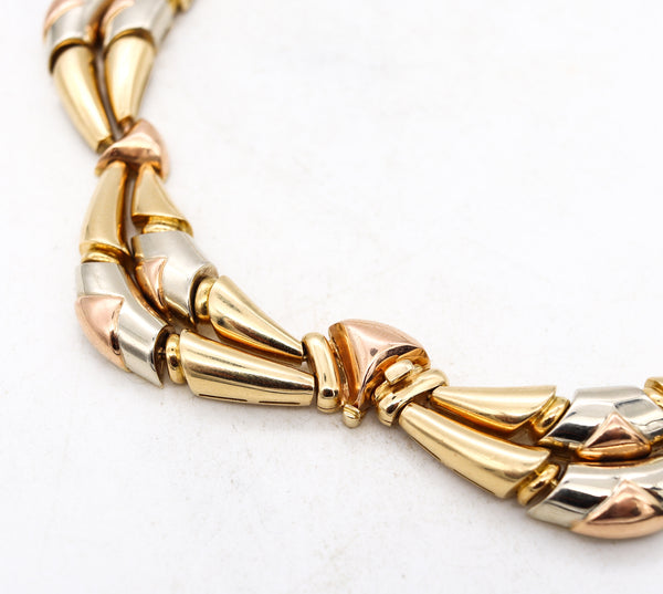 *Bvlgari Roma 1970's Rare Garland necklace in three tones of 18 kt solid gold