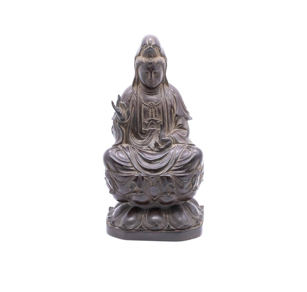 CHINA 1920 BEAUTIFUL QUAN YIN FIGURE CARVED IN ROSE WOOD.