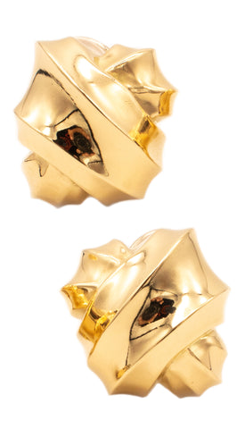 Angela Cummings 1984 Studio Rare Geometric Earrings In Solid 18Kt Yellow Gold