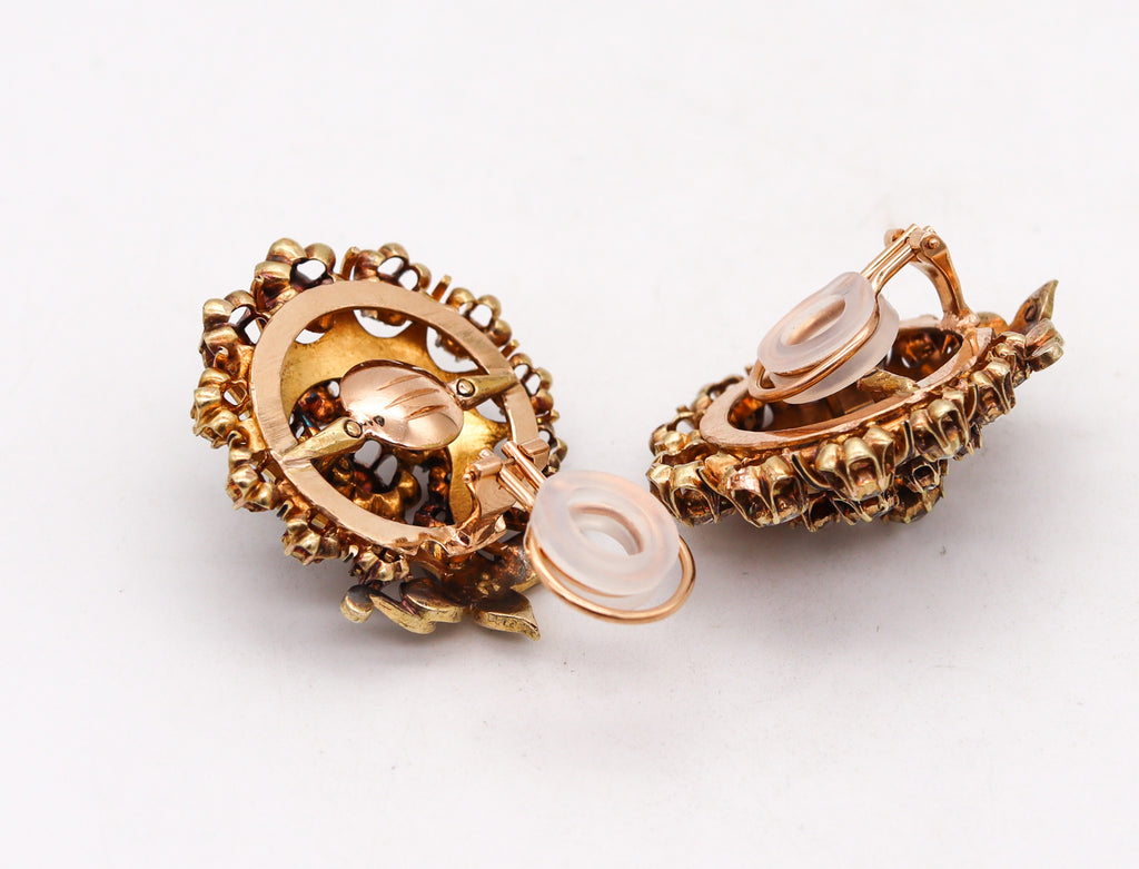 Antique 18K Napoleon III Day and Night Solid Gold Earrings –  BelleEpoqueJewelers