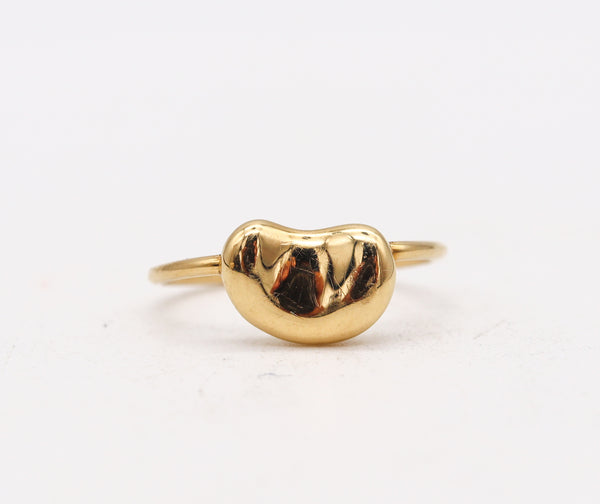-Tiffany & Co 1977 Elsa Peretti Rare Small Kinetic Bean Ring In 18Kt Yellow Gold