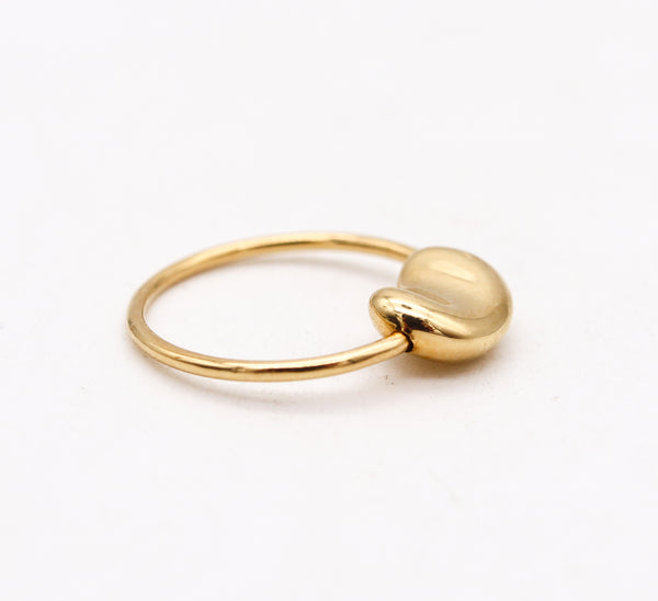 -Tiffany & Co 1977 Elsa Peretti Rare Small Kinetic Bean Ring In 18Kt Yellow Gold