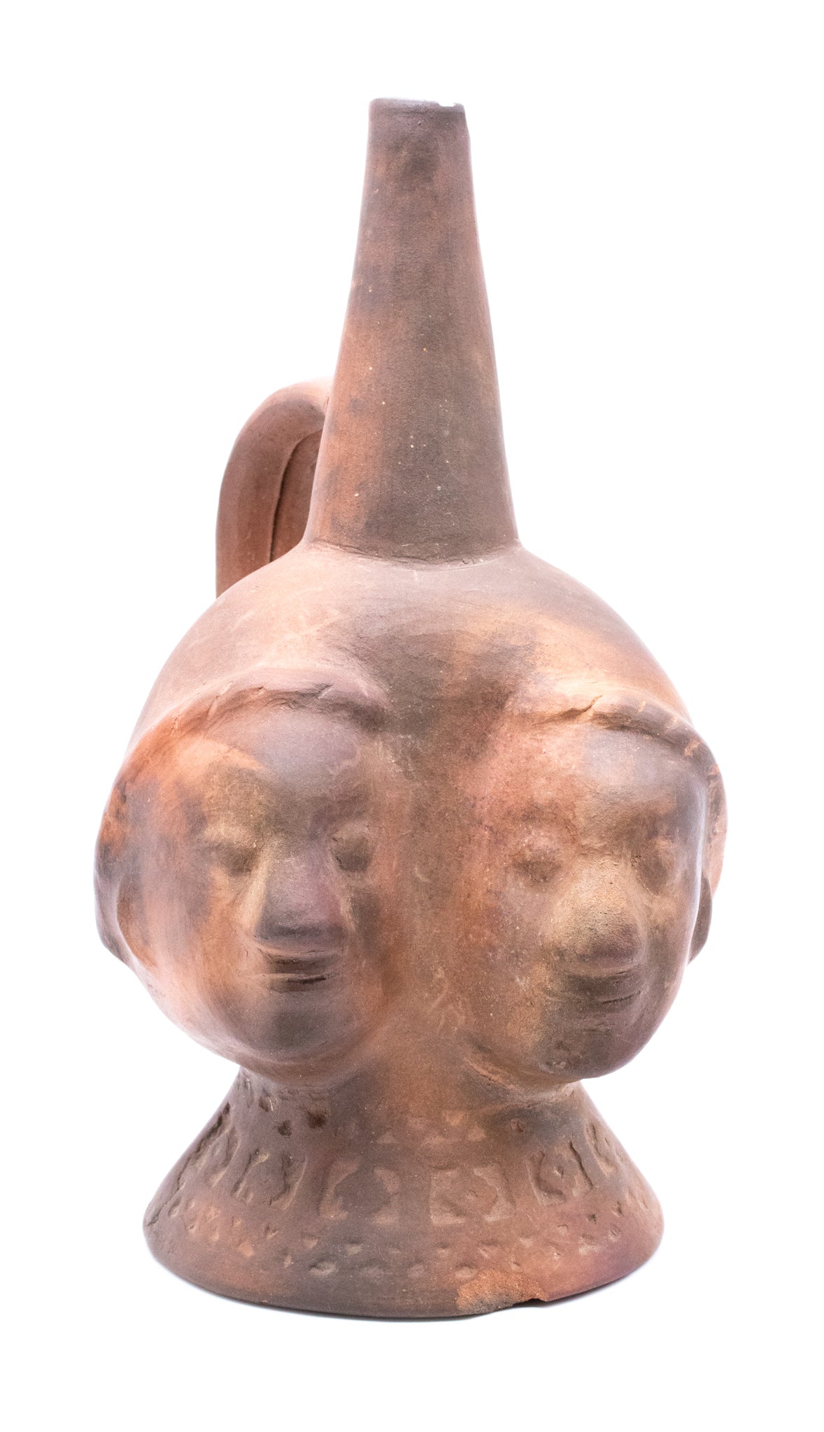 Peru Pre Inca 900 1470 AD Chimor Pre Columbian Double Face Vessel In Earth Ware