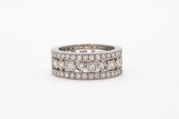 *Platinum contemporary classic triple eternity band with 2.40 Cts of VS diamonds