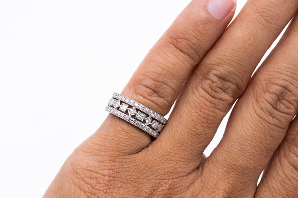 *Platinum contemporary classic triple eternity band with 2.40 Cts of VS diamonds