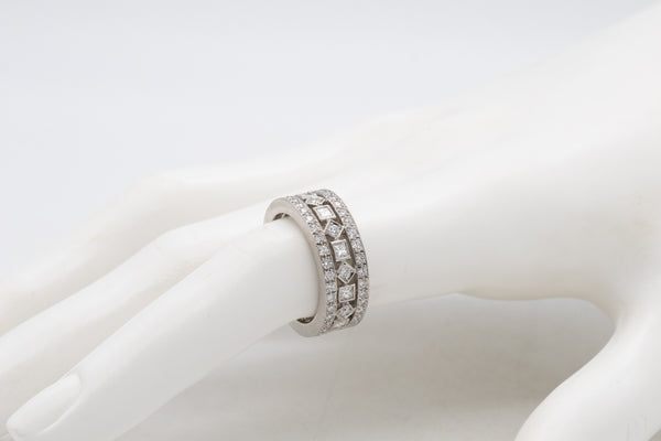 *Platinum contemporary classic triple eternity band with 2.40 Cts of VS diamonds