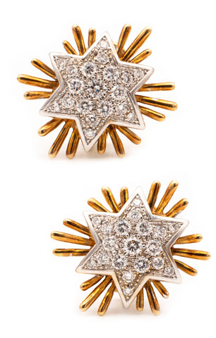 VERDURA RARE PLEIADES EARRINGS IN 18 KT GOLD WITH 1.52 Ctw OF DIAMONDS