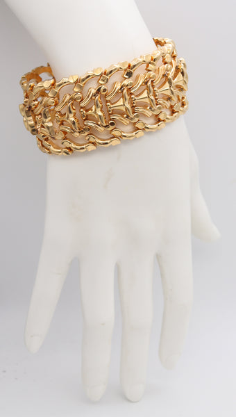 *Austrian 1950 Post War Retro Links Bracelet in solid 18 kt yellow gold
