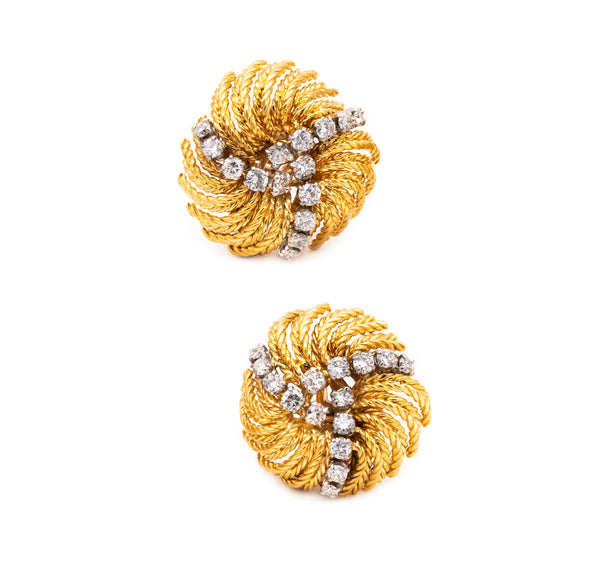 Boucheron 1960 Paris by Andre Vassort Clip-Earrings In 18Kt Gold With 2.40 Cts In Diamonds