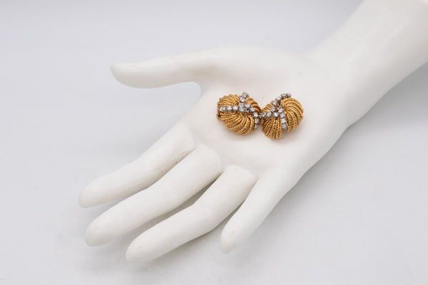 Boucheron 1960 Paris by Andre Vassort Clip-Earrings In 18Kt Gold With 2.40 Cts In Diamonds