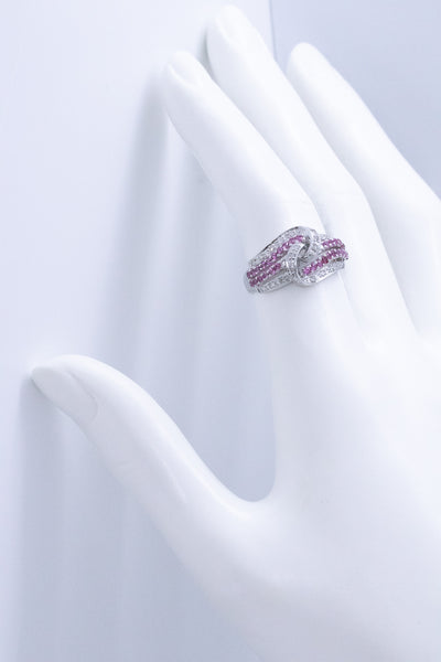 PINK SAPPHIRES & DIAMONDS 14 KT RING