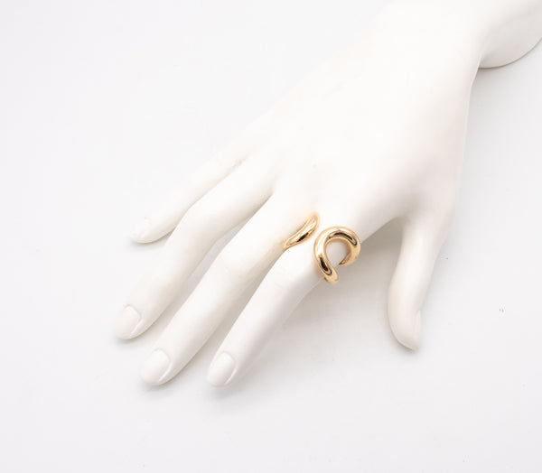 HERMES PARIS RARE VINTAGE 18 KT YELLOW GOLD LIMA PM RING