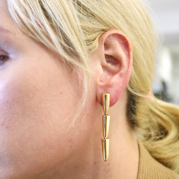 -Vhernier Milano Modern Calla Drop Clips Earrings In 18Kt Yellow Gold