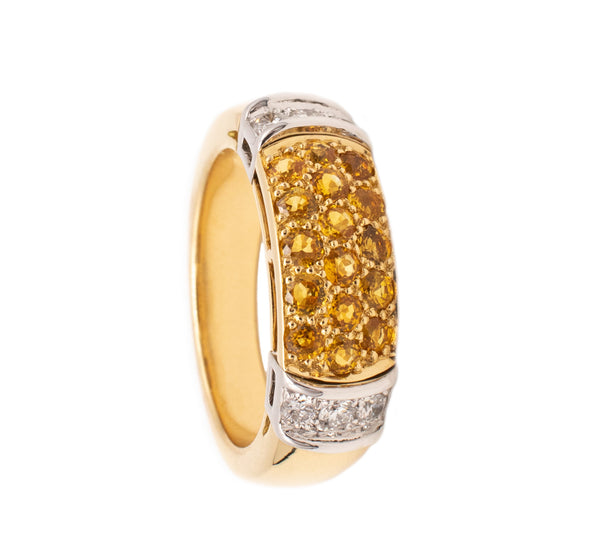 *Van Cleef & Arpels Paris ring in 18 kt yellow gold with 1.42 Ctw in diamonds and sapphires