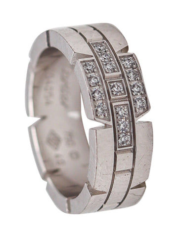 Cartier Paris Maillon Panthere Ring In 18Kt White Gold With VVS Diamonds