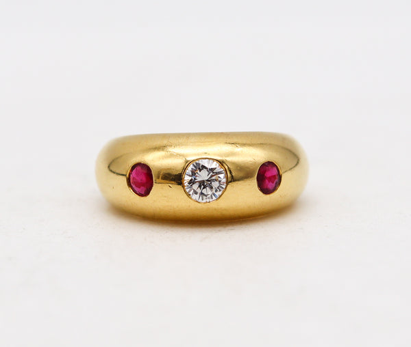 Cartier Paris Daphne Ring In 18Kt Yellow Gold With Burmese Rubies And Diamond