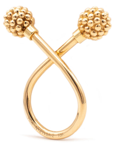 VAN CLEEF & ARPELS 18 KT YELLOW GOLD PERLEE TOI ET MOI TEXTURED RING