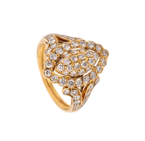 Cartier Paris Cocktail Ring In 18Kt Yellow Gold With 1.86 Cts In VS Diamonds