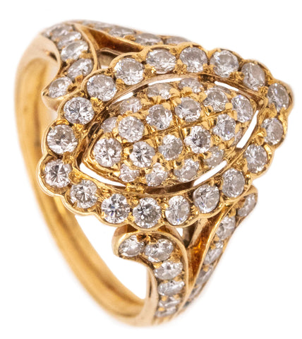 Cartier Paris Cocktail Ring In 18Kt Yellow Gold With 1.86 Cts In VS Diamonds