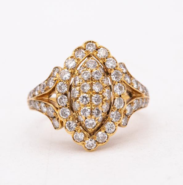 Cartier Paris Cocktail Ring In 18Kt Yellow Gold With 1.86 Cts In VS Diamonds