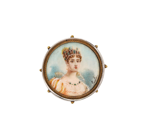 -Rebecca Collins Empress Josephine Brooch In 18Kt And Sterling Silver By Paulin