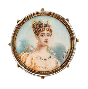 -Rebecca Collins Empress Josephine Brooch In 18Kt And Sterling Silver By Paulin