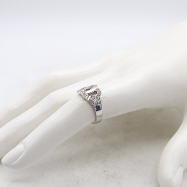 Dinh Van Paris Menottes R10 Ring In 18Kt White Gold With VS Diamonds