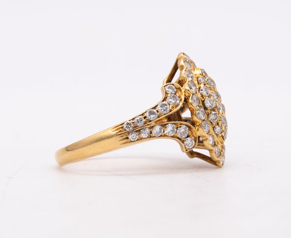 Cartier Paris Cocktail Ring In 18Kt Yellow Gold With 1.86 Cts In VS Diamonds