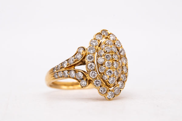 Cartier Paris Cocktail Ring In 18Kt Yellow Gold With 1.86 Cts In VS Diamonds