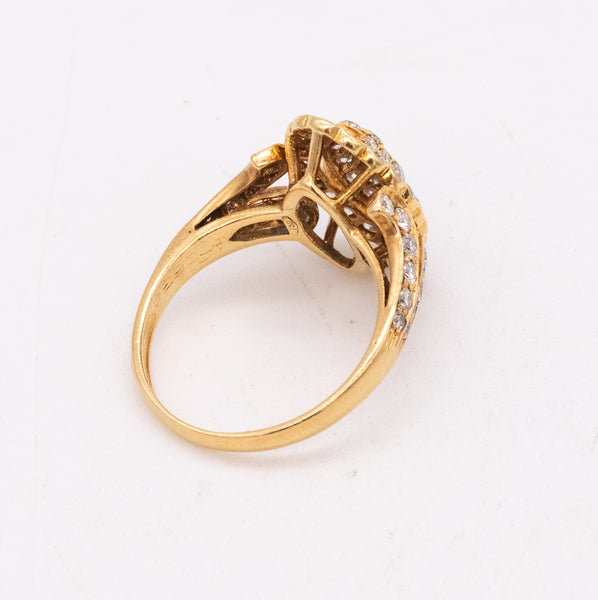 Cartier Paris Cocktail Ring In 18Kt Yellow Gold With 1.86 Cts In VS Diamonds