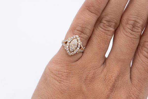 Cartier Paris Cocktail Ring In 18Kt Yellow Gold With 1.86 Cts In VS Diamonds