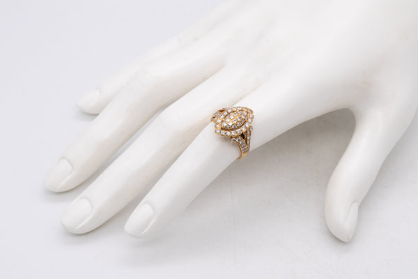 Cartier Paris Cocktail Ring In 18Kt Yellow Gold With 1.86 Cts In VS Diamonds