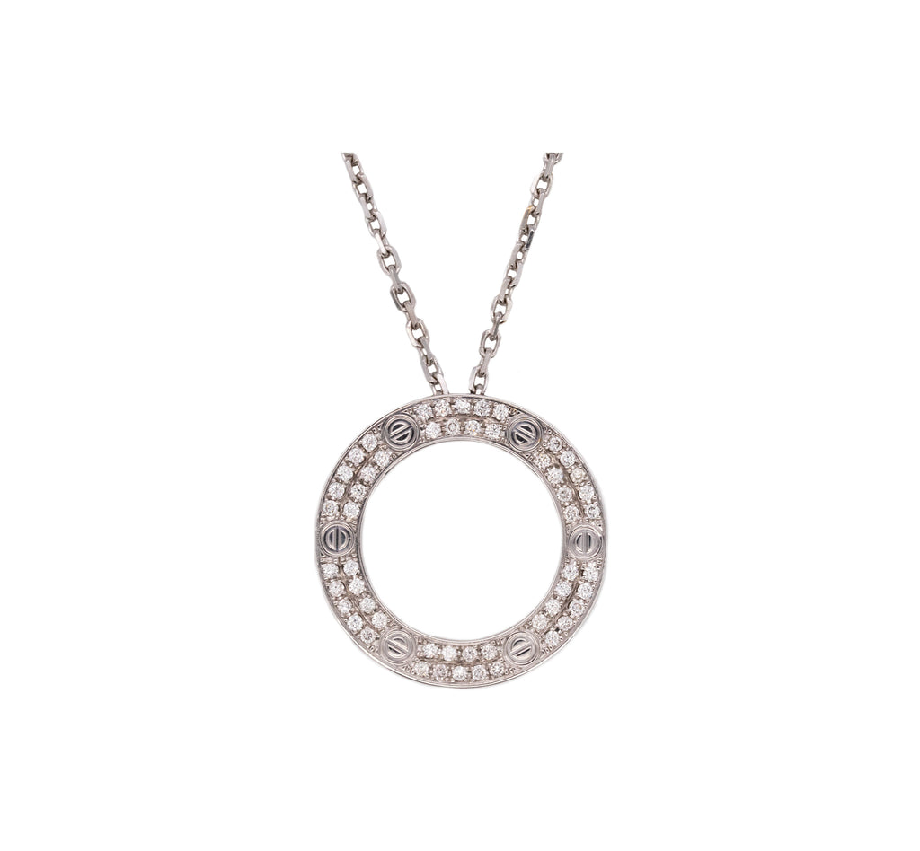 Cartier white gold and diamonds necklace, Love collection.