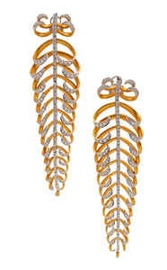 Rebecca Koven Articulated Dangle Drop Earrings In 18Kt Gold With 3.78 Ctw In Diamonds