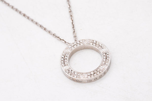 Cartier Paris Love Necklace Chain In 18Kt White Gold With VVS Diamonds