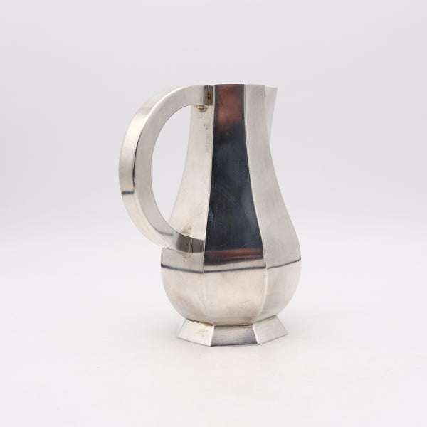 +Wiwen Nilsson 1974 Sweden Art Deco Pattern Geometric Jar In .925 Sterling Silver