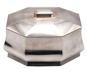 Wiwen Nilsson 1956 Sweden Art Deco Geometric Box In .925 Sterling Silver