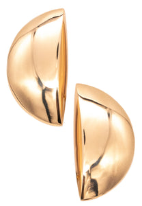*Vhernier Milano oversized geometric Eclisee earrings in polished 18 kt yellow gold