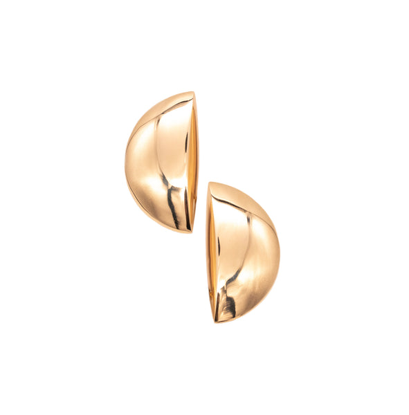 *Vhernier Milano oversized geometric Eclisee earrings in polished 18 kt yellow gold