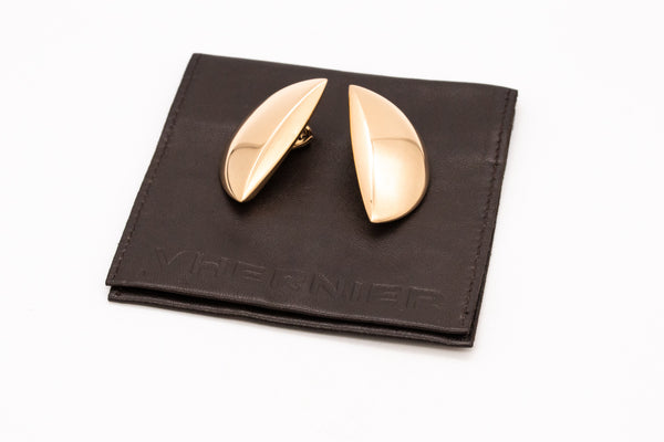 *Vhernier Milano oversized geometric Eclisee earrings in polished 18 kt yellow gold