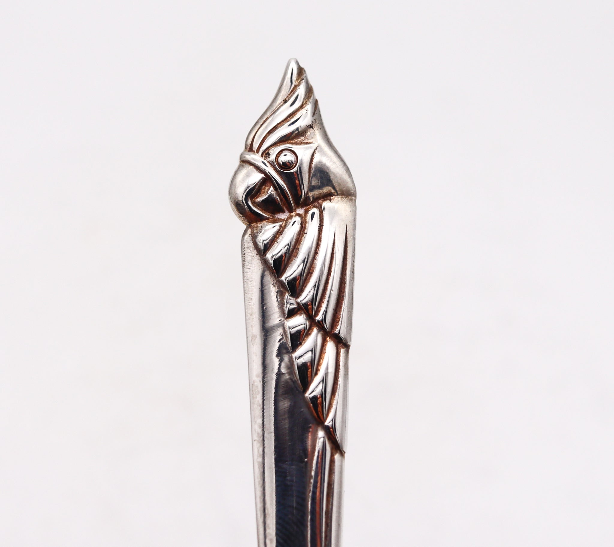 Bvlgari Roma 1970 Vintage Parrot Bird Letter Opener In 925