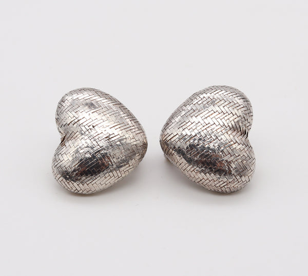*Angela Cummings Studios Vintage Woven Hearts earrings in solid .925 sterling silver