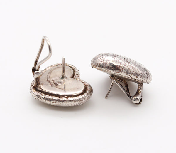 *Angela Cummings Studios Vintage Woven Hearts earrings in solid .925 sterling silver