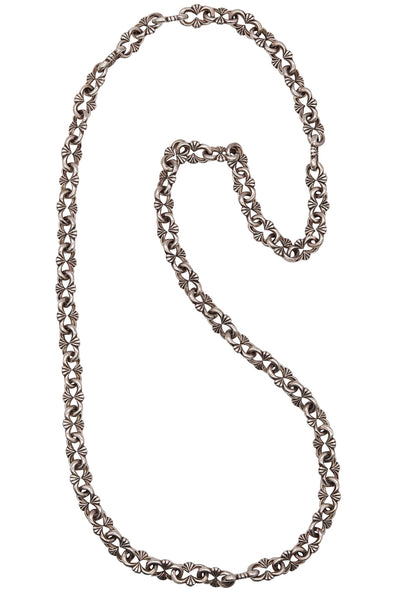 *Buccellati Milano 1970 Vintage long Chain Necklace in solid .925 Sterling Silver