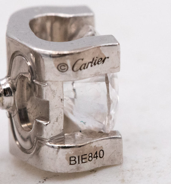 Cartier Paris C de Cartier Earrings Studs In 18Kt Gold With 1.00 Cts E VS 1 Diamonds Gia Certified