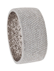 Modern Designer Bracelet Bangle In 18Kt White Gold With 18.62 Cts In VS Diamonds