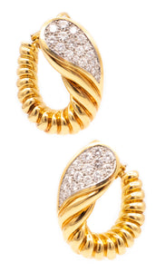 CHARLES TURI 18 KT NYC YELLOW GOLD EARRINGS WITH 4.36 Ctw OF VS DIAMONDS
